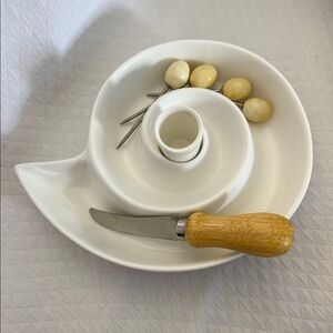 Vintage Escargot Verdici Design Ceramic Escargot Complete Set